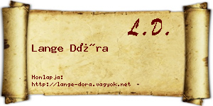 Lange Dóra névjegykártya